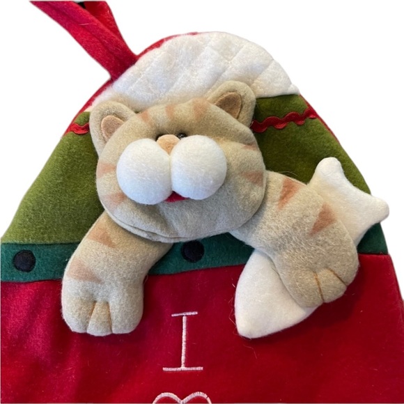 Cute Kitty Cat Christmas Fleece Stocking - Picture 2 of 9